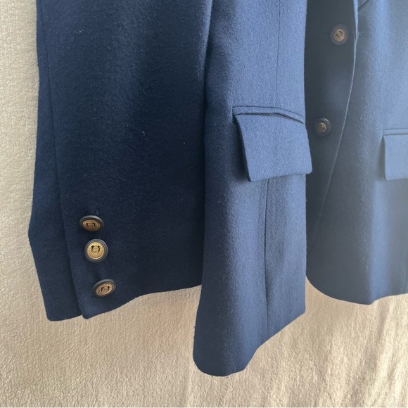 Vintage Pendleton 100% Virgin Wool Royal Blue Two Button Women's Blazer Size 10 - Picture 4 of 11